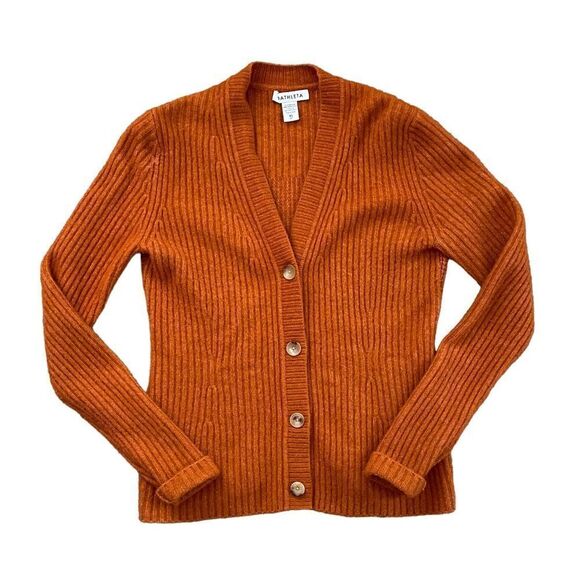 ATHLETA Layover Cardigan Wool Blend Sweater Orange Size XS - Picture 1 of 9